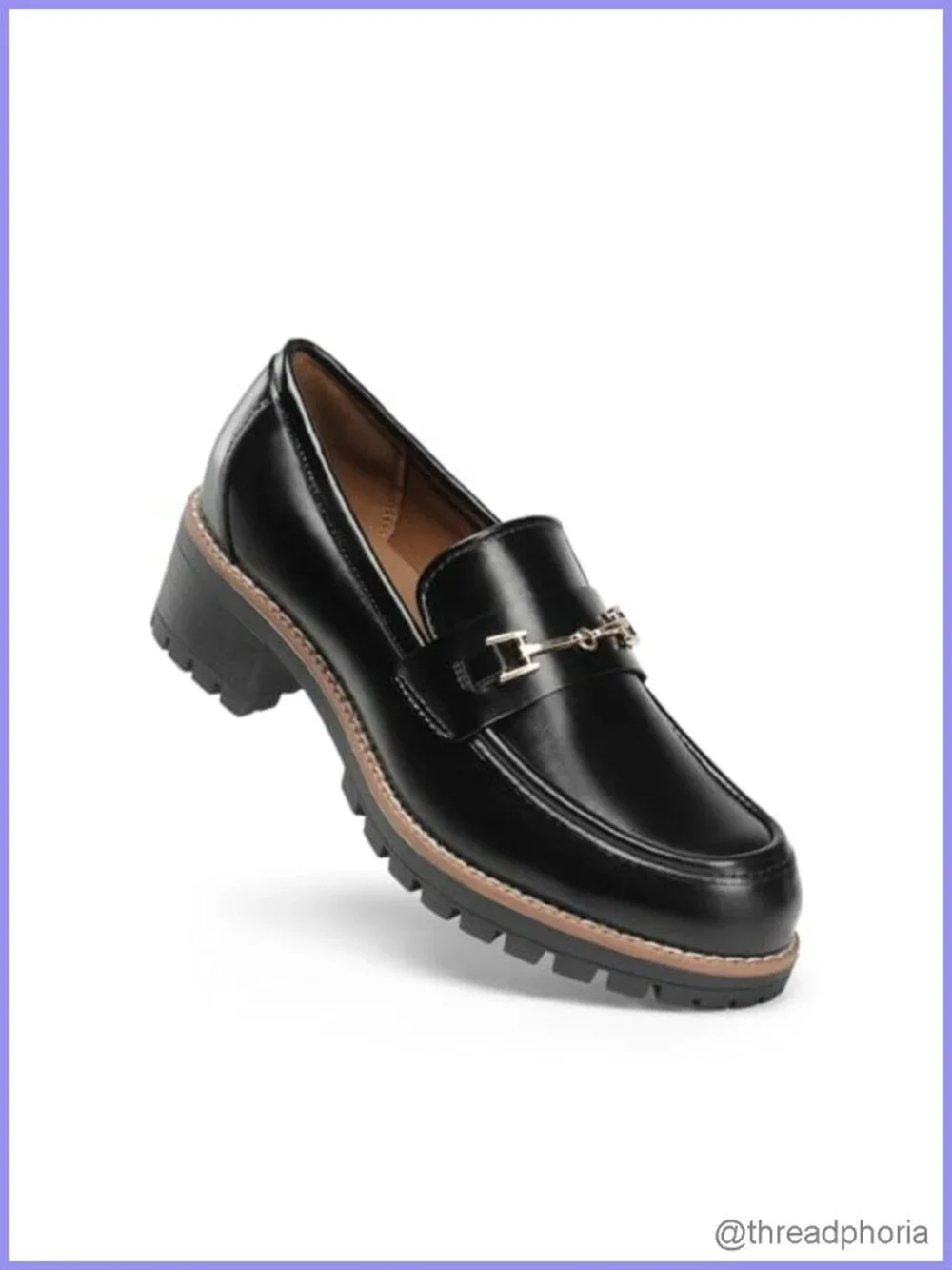 Chunky Platform Loafers, Slip-On Dressy Business Casual Shoes with Memory Foam